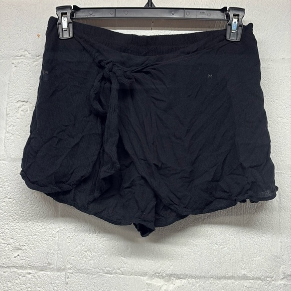 Free people tie front shorts size medium black - Picture 1 of 4